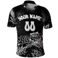Personalized California Street Graffiti Polo Shirt Monochrome Urban Streetwear - Phoenix Bird - West Coast Riot