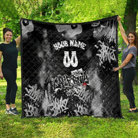 Personalized California Street Graffiti Quilt Monochrome Urban Streetwear - Phoenix Bird - West Coast Riot