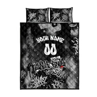 Personalized California Street Graffiti Quilt Bed Set Monochrome Urban Streetwear - Phoenix Bird - West Coast Riot