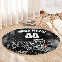 Personalized California Street Graffiti Round Carpet Monochrome Urban Streetwear - Phoenix Bird - West Coast Riot