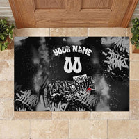 Personalized California Street Graffiti Rubber Doormat Monochrome Urban Streetwear - Phoenix Bird - West Coast Riot