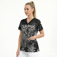 Personalized California Street Graffiti Scrub Top Monochrome Urban Streetwear - Phoenix Bird - West Coast Riot