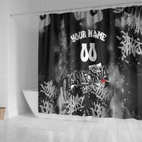Personalized California Street Graffiti Shower Curtain Monochrome Urban Streetwear - Phoenix Bird - West Coast Riot