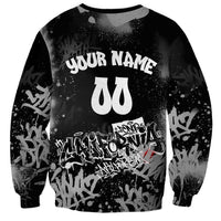 Personalized California Street Graffiti Sweatshirt Monochrome Urban Streetwear - Phoenix Bird - West Coast Riot