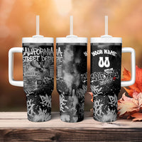 Personalized California Street Graffiti Tumbler With Handle Monochrome Urban Streetwear - Phoenix Bird - West Coast Riot