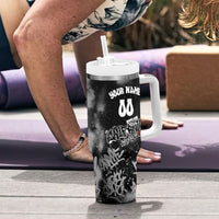 Personalized California Street Graffiti Tumbler With Handle Monochrome Urban Streetwear - Phoenix Bird - West Coast Riot