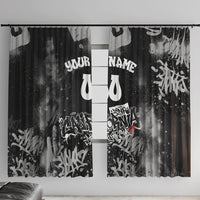 Personalized California Street Graffiti Window Curtain Monochrome Urban Streetwear - Phoenix Bird - West Coast Riot