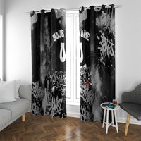 Personalized California Street Graffiti Window Curtain Monochrome Urban Streetwear - Phoenix Bird - West Coast Riot