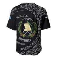 Guatemala National Emblem Baseball Jersey with Mayan Pattern and Orgullo Chapin Quote Design - Wonder Print Shop