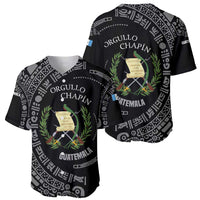 Guatemala National Emblem Baseball Jersey with Mayan Pattern and Orgullo Chapin Quote Design - Wonder Print Shop