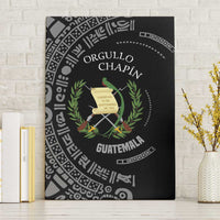 Guatemala National Emblem Canvas Wall Art with Mayan Pattern and Orgullo Chapin Quote Design - Wonder Print Shop