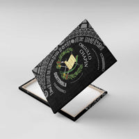 Guatemala National Emblem Canvas Wall Art with Mayan Pattern and Orgullo Chapin Quote Design - Wonder Print Shop