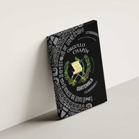 Guatemala National Emblem Canvas Wall Art with Mayan Pattern and Orgullo Chapin Quote Design - Wonder Print Shop