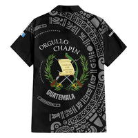 Guatemala National Emblem Family Matching Short Sleeve Bodycon Dress and Hawaiian Shirt with Mayan Pattern and Orgullo Chapin Quote Design - Wonder Print Shop