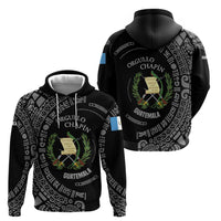 Guatemala National Emblem Hoodie with Mayan Pattern and Orgullo Chapin Quote Design - Wonder Print Shop
