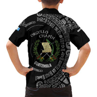 Guatemala National Emblem Kid Hawaiian Shirt with Mayan Pattern and Orgullo Chapin Quote Design - Wonder Print Shop