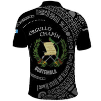 Guatemala National Emblem Polo Shirt with Mayan Pattern and Orgullo Chapin Quote Design - Wonder Print Shop