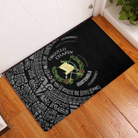Guatemala National Emblem Rubber Doormat with Mayan Pattern and Orgullo Chapin Quote Design - Wonder Print Shop