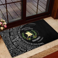 Guatemala National Emblem Rubber Doormat with Mayan Pattern and Orgullo Chapin Quote Design - Wonder Print Shop