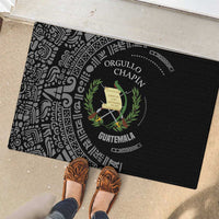 Guatemala National Emblem Rubber Doormat with Mayan Pattern and Orgullo Chapin Quote Design - Wonder Print Shop