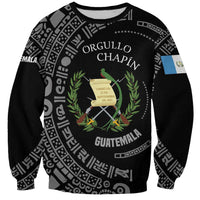 Guatemala National Emblem Sweatshirt with Mayan Pattern and Orgullo Chapin Quote Design - Wonder Print Shop