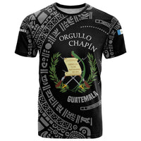 Guatemala National Emblem T Shirt with Mayan Pattern and Orgullo Chapin Quote Design - Wonder Print Shop