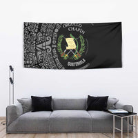 Guatemala National Emblem Tapestry with Mayan Pattern and Orgullo Chapin Quote Design - Wonder Print Shop