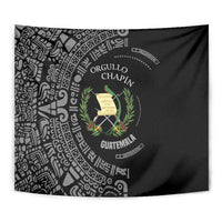 Guatemala National Emblem Tapestry with Mayan Pattern and Orgullo Chapin Quote Design - Wonder Print Shop