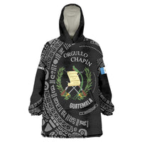 Guatemala National Emblem Wearable Blanket Hoodie with Mayan Pattern and Orgullo Chapin Quote Design - Wonder Print Shop