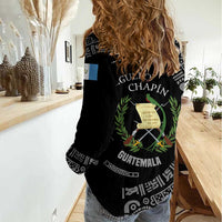 Guatemala National Emblem Women Casual Shirt with Mayan Pattern and Orgullo Chapin Quote Design - Wonder Print Shop