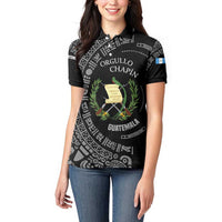 Guatemala National Emblem Women Polo Shirt with Mayan Pattern and Orgullo Chapin Quote Design - Wonder Print Shop
