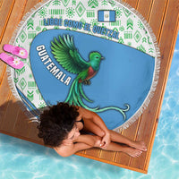 Guatemala Quetzal Bird Beach Blanket with Tribal Motif and Libre Como El Quetzal Design - Wonder Print Shop