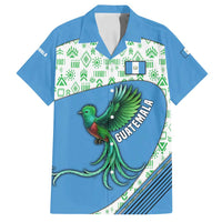 Guatemala Quetzal Bird Family Matching Off Shoulder Short Dress and Hawaiian Shirt with Tribal Motif and Libre Como El Quetzal Design - Wonder Print Shop