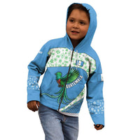 Guatemala Quetzal Bird Kid Hoodie with Tribal Motif and Libre Como El Quetzal Design - Wonder Print Shop