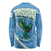 Guatemala Quetzal Bird Long Sleeve Shirt with Tribal Motif and Libre Como El Quetzal Design - Wonder Print Shop