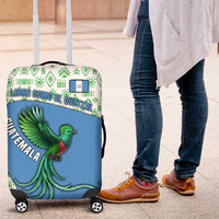 Guatemala Quetzal Bird Luggage Cover with Tribal Motif and Libre Como El Quetzal Design - Wonder Print Shop
