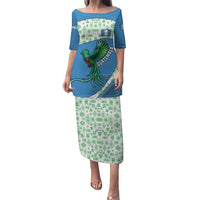 Guatemala Quetzal Bird Puletasi with Tribal Motif and Libre Como El Quetzal Design - Wonder Print Shop