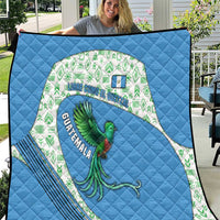 Guatemala Quetzal Bird Quilt with Tribal Motif and Libre Como El Quetzal Design - Wonder Print Shop