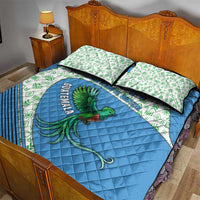 Guatemala Quetzal Bird Quilt Bed Set with Tribal Motif and Libre Como El Quetzal Design - Wonder Print Shop