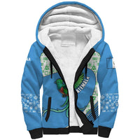 Guatemala Quetzal Bird Sherpa Hoodie with Tribal Motif and Libre Como El Quetzal Design - Wonder Print Shop