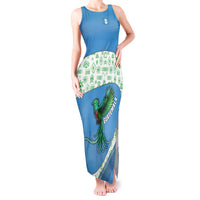 Guatemala Quetzal Bird Tank Maxi Dress with Tribal Motif and Libre Como El Quetzal Design - Wonder Print Shop