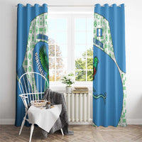 Guatemala Quetzal Bird Window Curtain with Tribal Motif and Libre Como El Quetzal Design - Wonder Print Shop