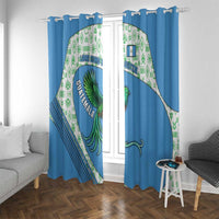Guatemala Quetzal Bird Window Curtain with Tribal Motif and Libre Como El Quetzal Design - Wonder Print Shop