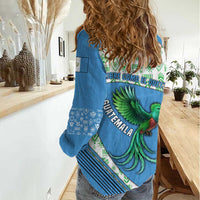 Guatemala Quetzal Bird Women Casual Shirt with Tribal Motif and Libre Como El Quetzal Design - Wonder Print Shop