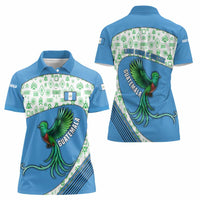 Guatemala Quetzal Bird Women Polo Shirt with Tribal Motif and Libre Como El Quetzal Design - Wonder Print Shop