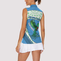 Guatemala Quetzal Bird Women Sleeveless Polo Shirt with Tribal Motif and Libre Como El Quetzal Design - Wonder Print Shop