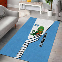 Guatemala Cute Quetzal Bird Area Rug with Blue White Flag Colors and Tribal Pattern Design - Wonder Print Shop