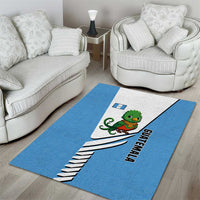 Guatemala Cute Quetzal Bird Area Rug with Blue White Flag Colors and Tribal Pattern Design - Wonder Print Shop