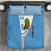 Guatemala Cute Quetzal Bird Bedding Set with Blue White Flag Colors and Tribal Pattern Design - Wonder Print Shop