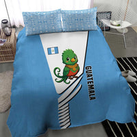 Guatemala Cute Quetzal Bird Bedding Set with Blue White Flag Colors and Tribal Pattern Design - Wonder Print Shop